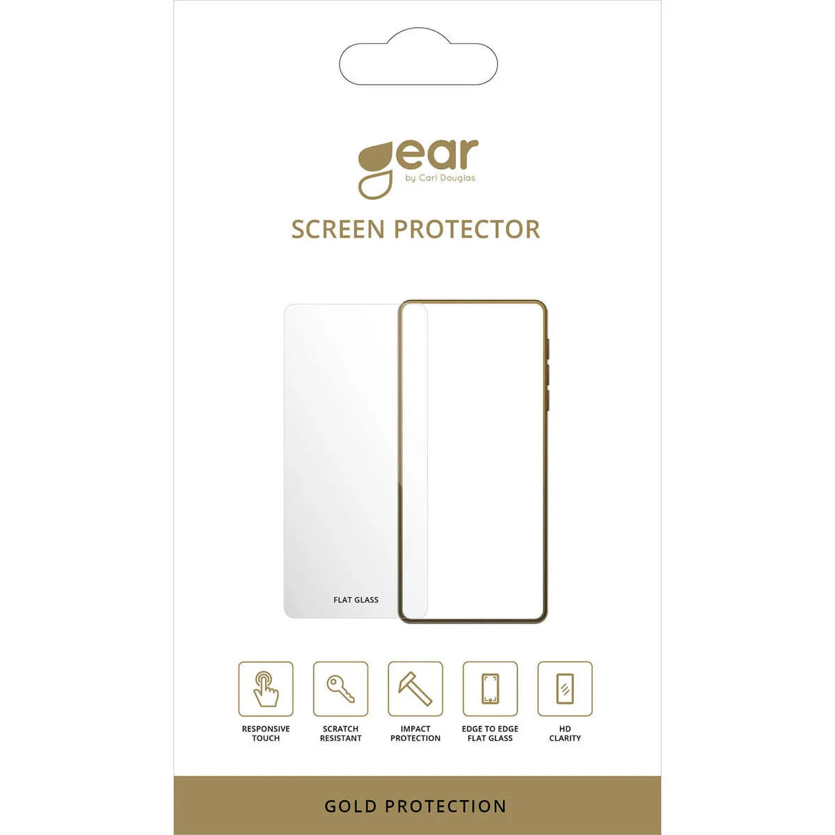 GEAR Glass Prot. Flat Case Friendly 2.5D GOLD iPhone Air