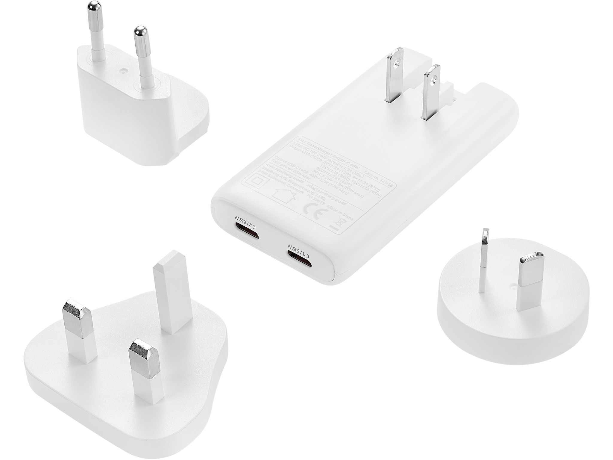 BildeSANDBERG 4in1 TravelCharger 2xUSB-C 65W
