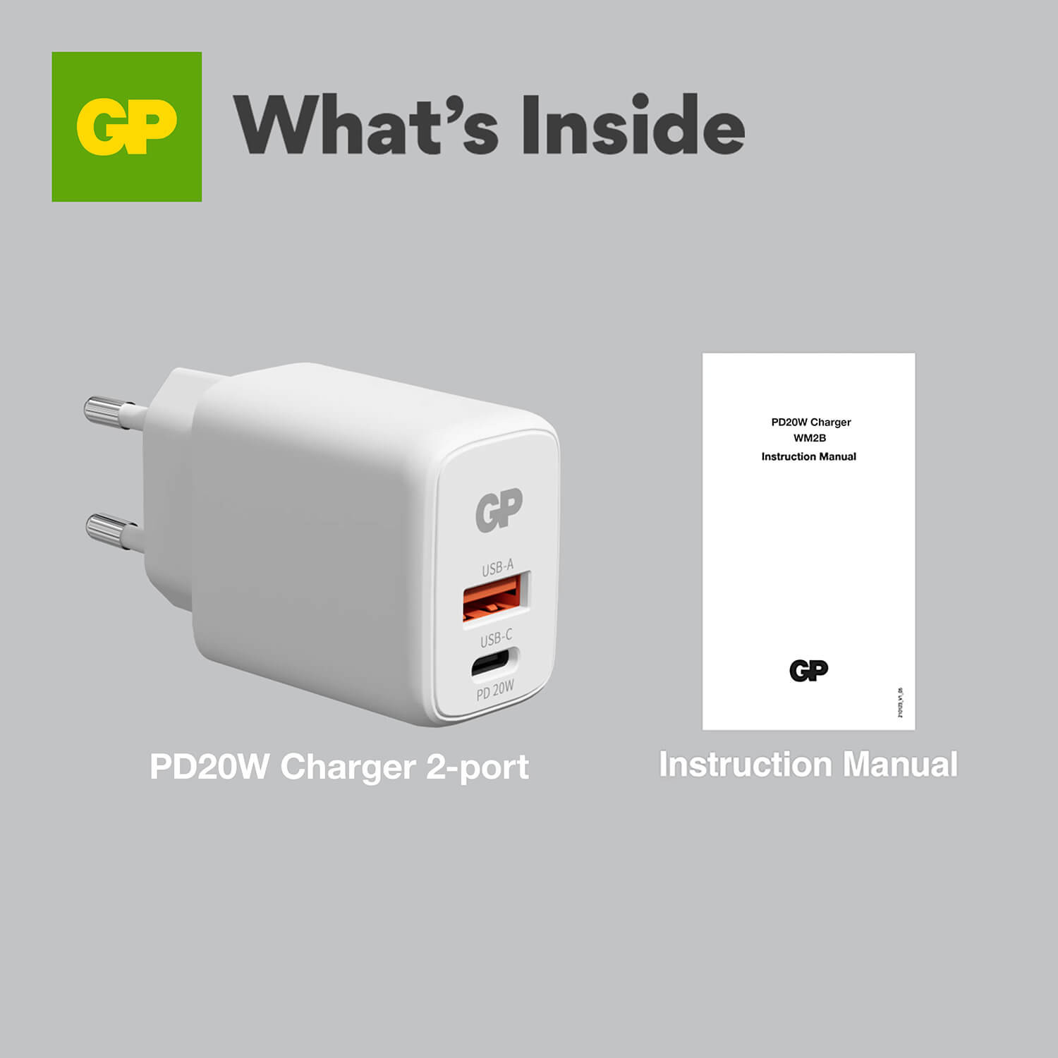 GP Wall Charger WM2B PD 20W USB-A + USB-C
