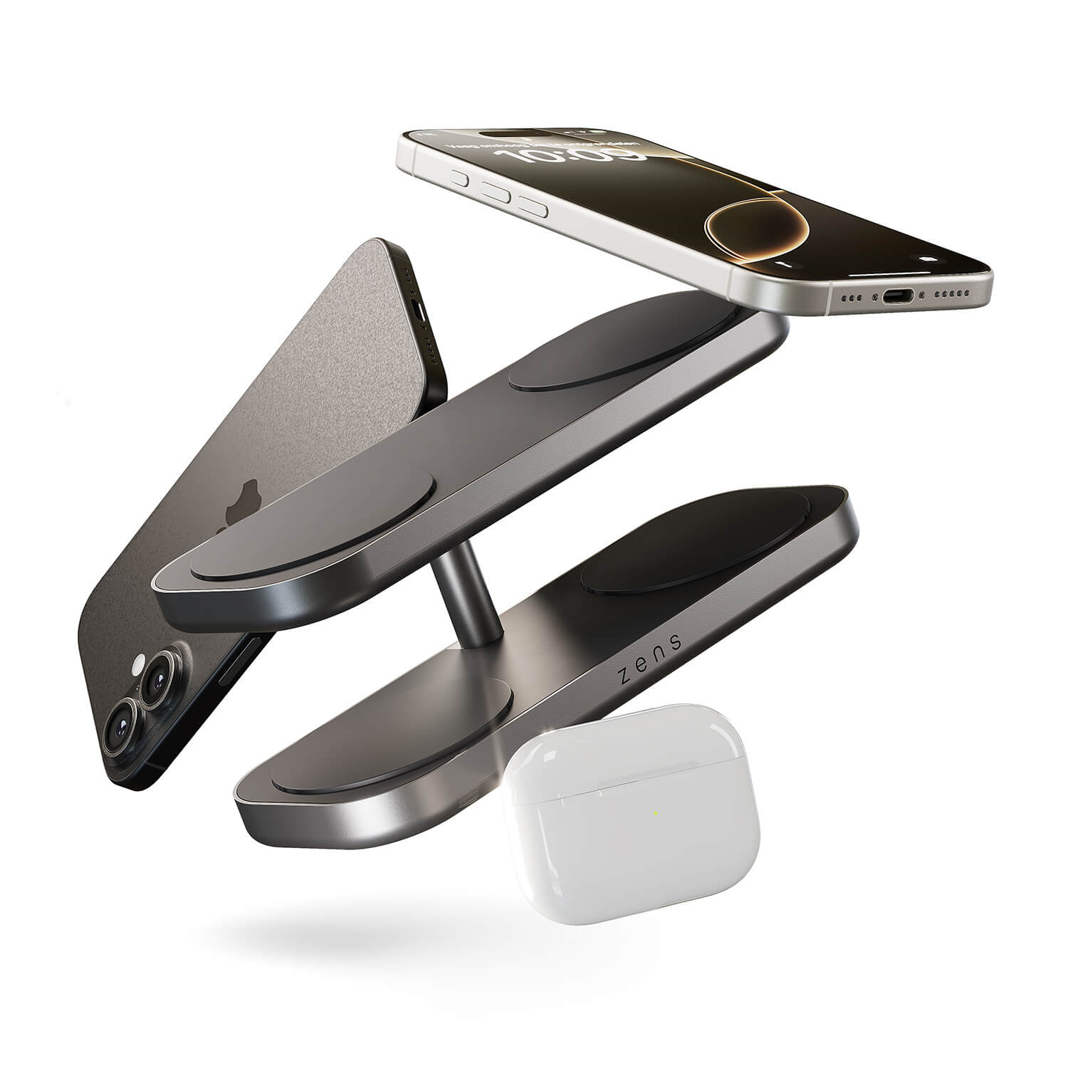 ZENS Wireless Charger Quattro Pro 4 Qi2 Black