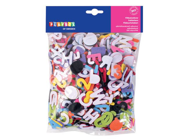 Klistermerker Playbox Bokst/Tall (500 stk)