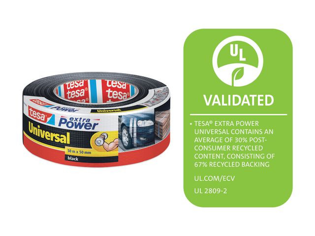 Lerretstape Tesa Pcr 50Mmx50M Sort