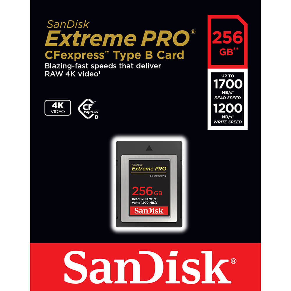 SANDISK Cfexpress Extreme PRO 256GB 1700MB/s 1200MB/s