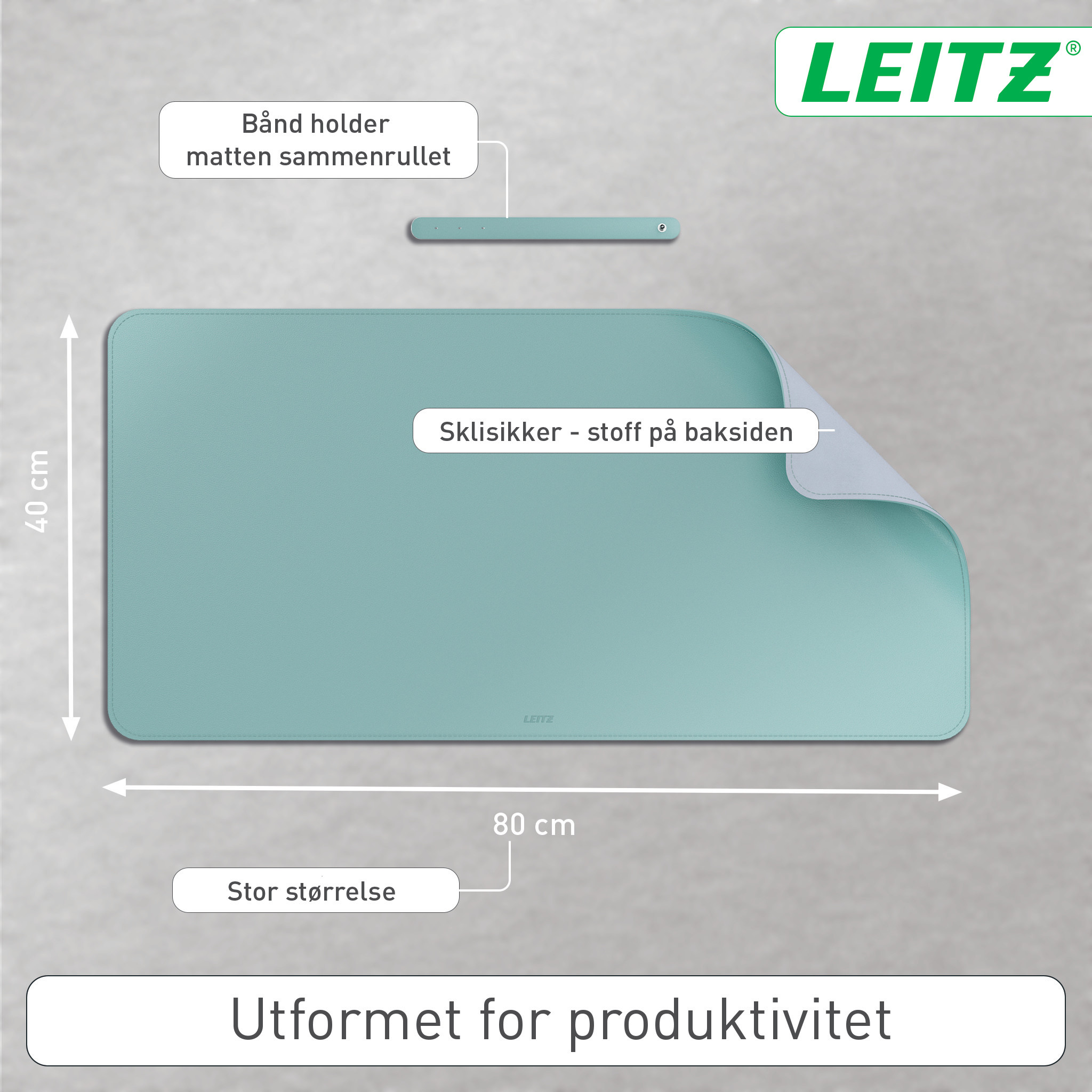 LEITZ Skriveunderlag 40x80 mint