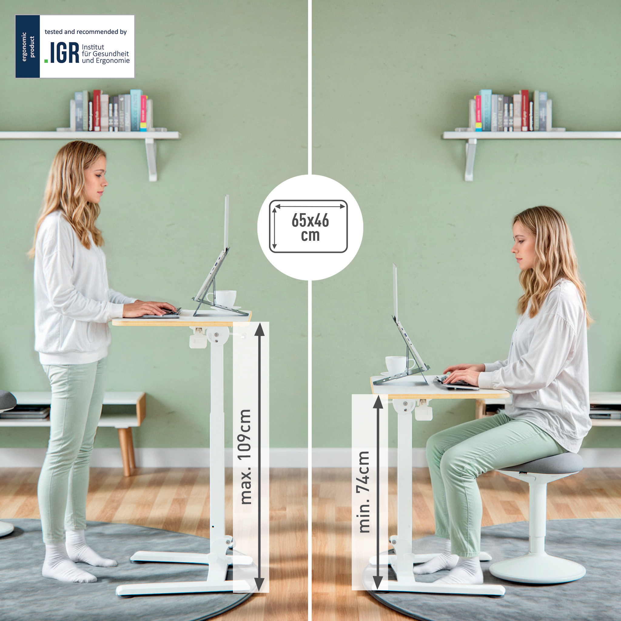 LEITZ Hev-senk bord Ergo Small foldbar