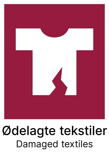 BildeKildesorteringsetikett Ødelagt Tekstil