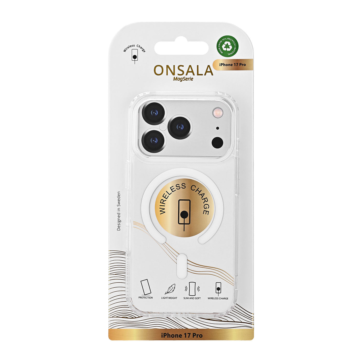 ONSALA Back Clear Case MagSerie iPhone 17 Pro Clear