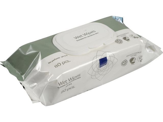 Våtserviett Abena 18X20 U/P Pl.lokk (80 stk)