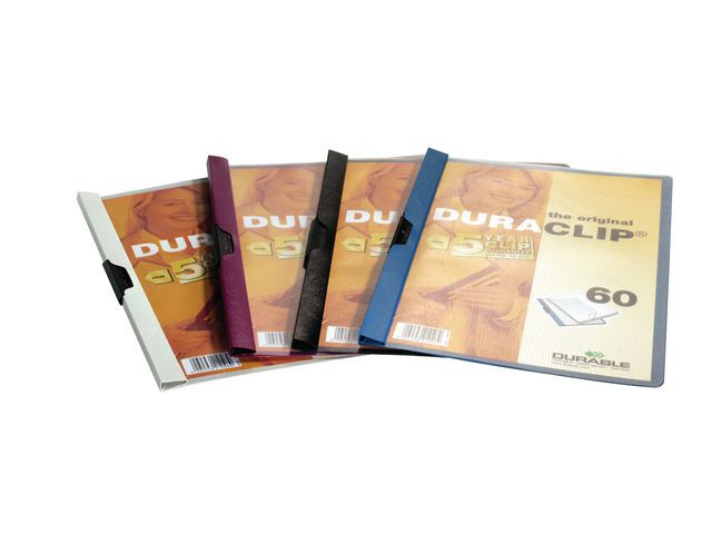 Klemmappe Duraclip A4 60 Ark Sort (25 stk)