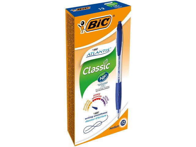 Kulepenn Bic Atlantis Classic M Blå (12 stk)
