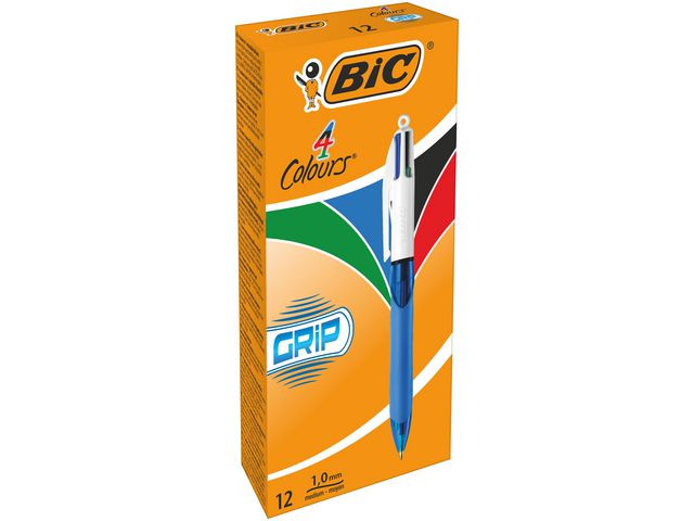 BildeKulepenn Bic 4 Farger M Grip (12 stk)
