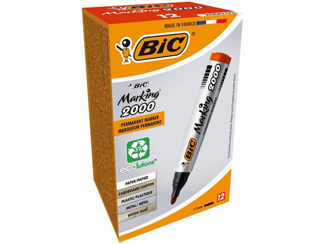 Merkepenn Bic Marking 2000 Rund Rød (12 stk)