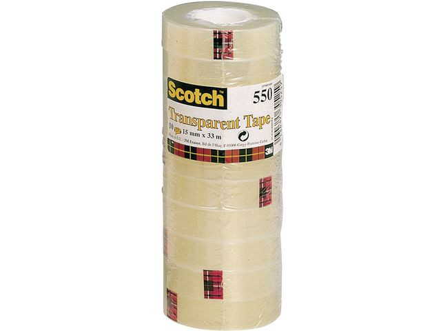 Disktape Scotch 550 15Mmx66M Transp. (10 ruller)