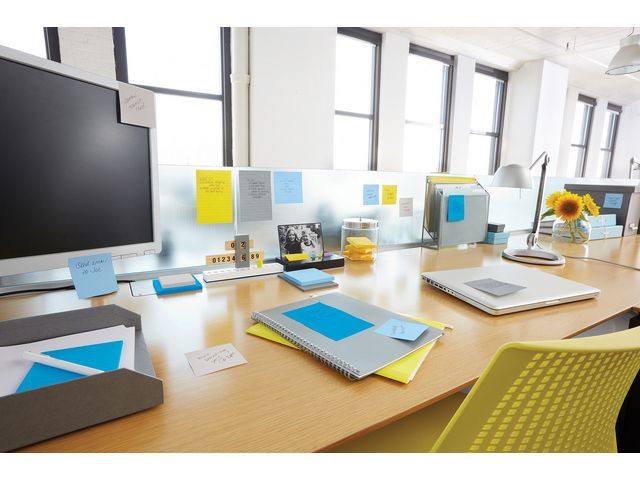 Notatkube Post-It 76X76 Ass Blå/Hvit