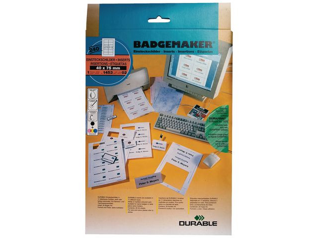 Innlegg Durable Navneskilt 40X75Mm (240 stk)