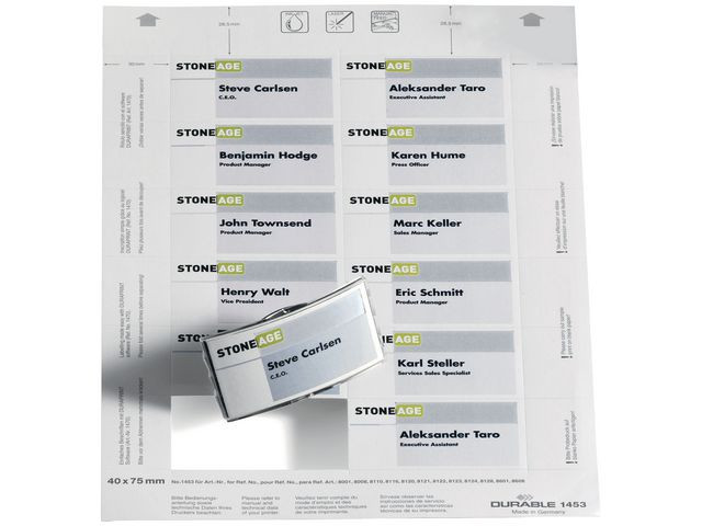 Innlegg Durable Navneskilt 40X75Mm (240 stk)