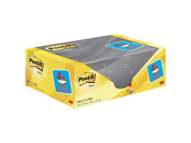 Notatblokk Post-It 76X127 Cy (20 stk)
