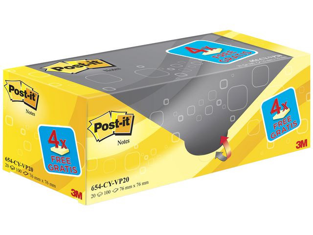 Notatblokk Post-It 76X76 Cy (20 stk)