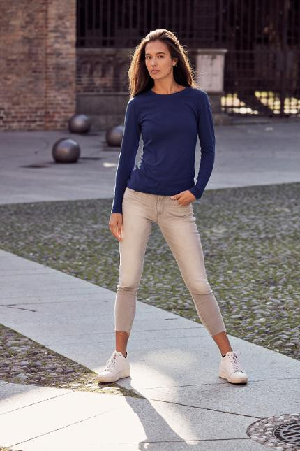 Trøye Clique Basic-T Dame S Marineblå