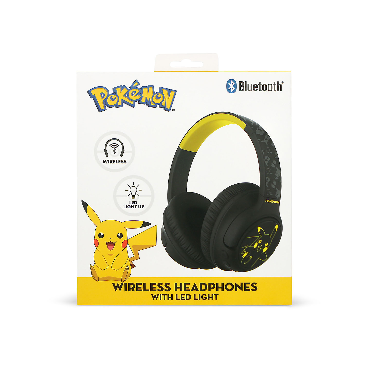 POKEMON Pikachu Headphone Over-Ear Wireless LED Light Sharing Aux