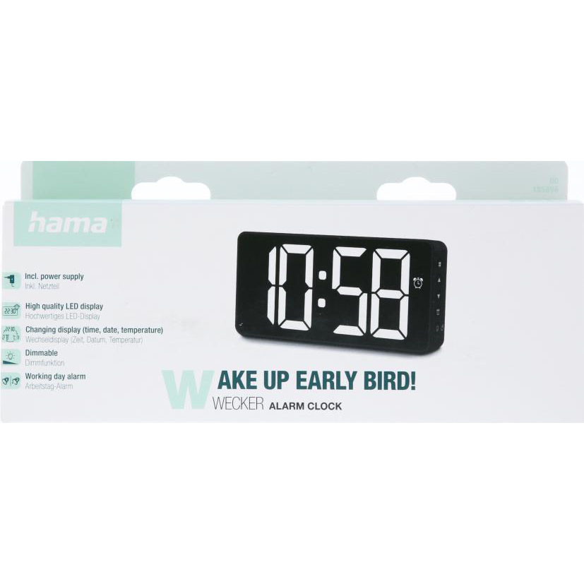 HAMA Digital Alarm Clock Bali Black