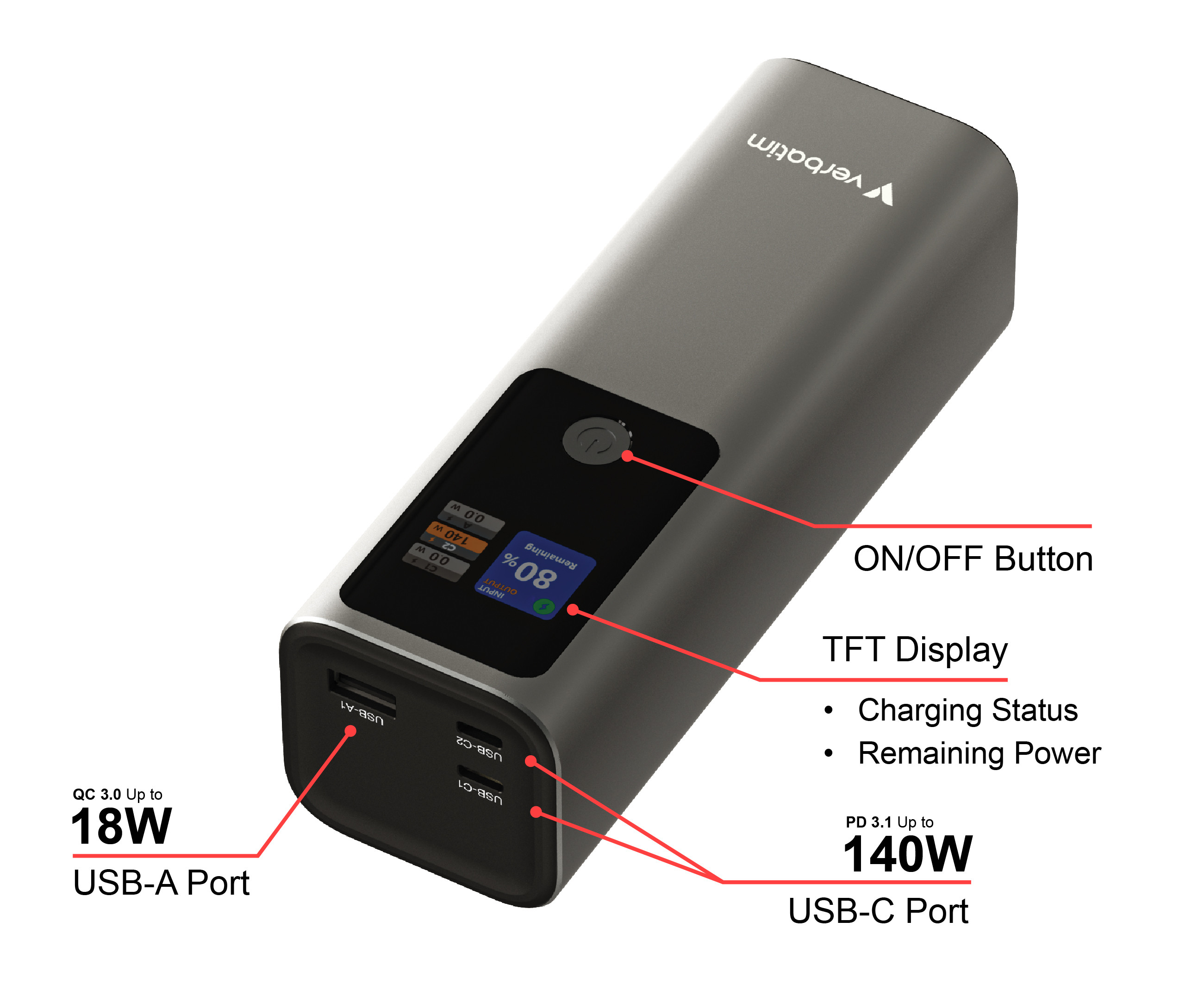 Verbatim Charge 'n' Go Power Bank 27000mAh 183W