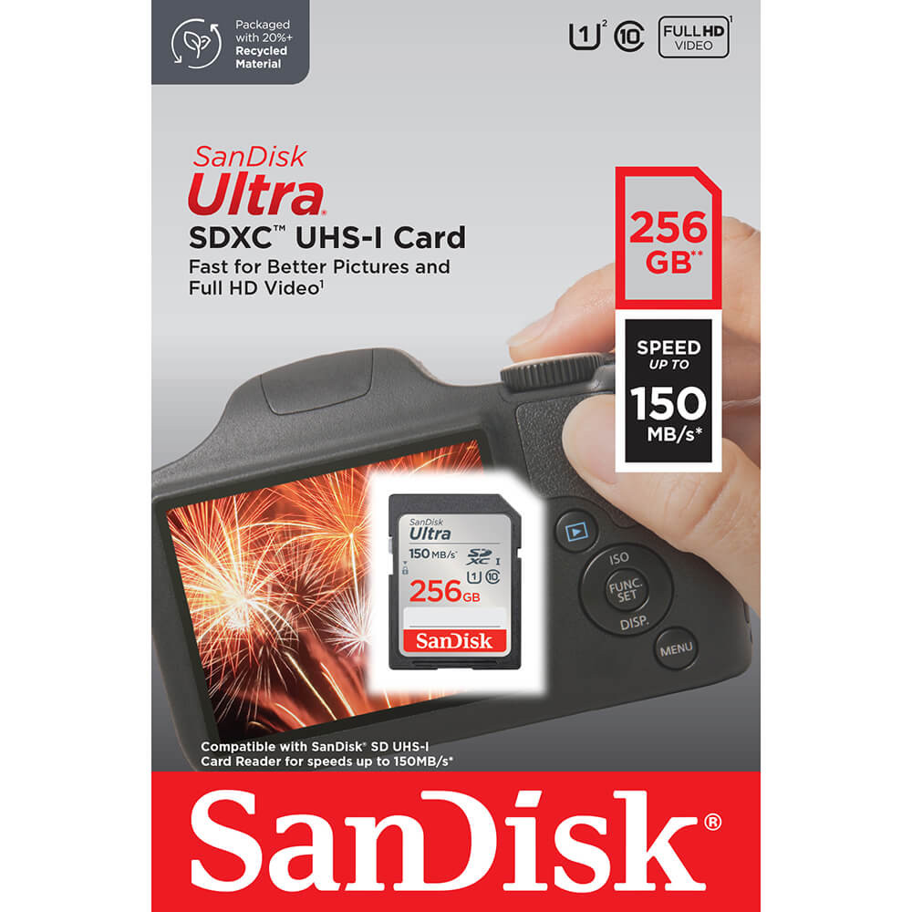 SANDISK Minnekort SDXC Ultra 256GB 150MB/s