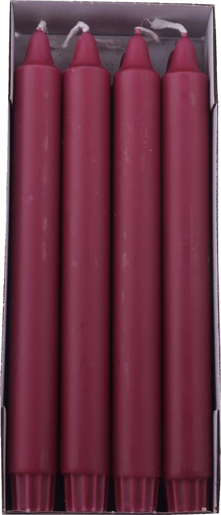 BildeKronelys Diana Stearin 24Cm Burgunder (8 stk/pk, 12 pakker)