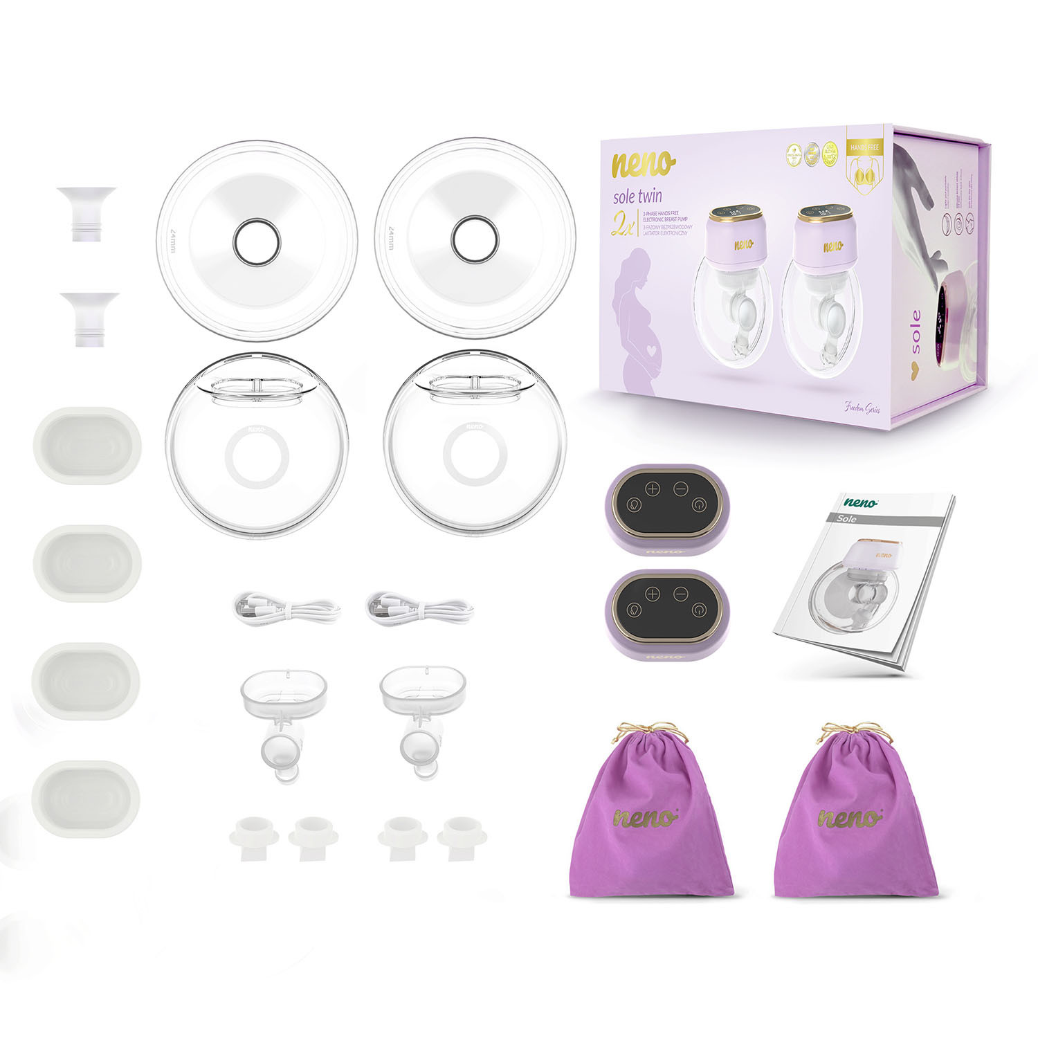 NENO Breast Pump Electric Hands Free SOLE Twin