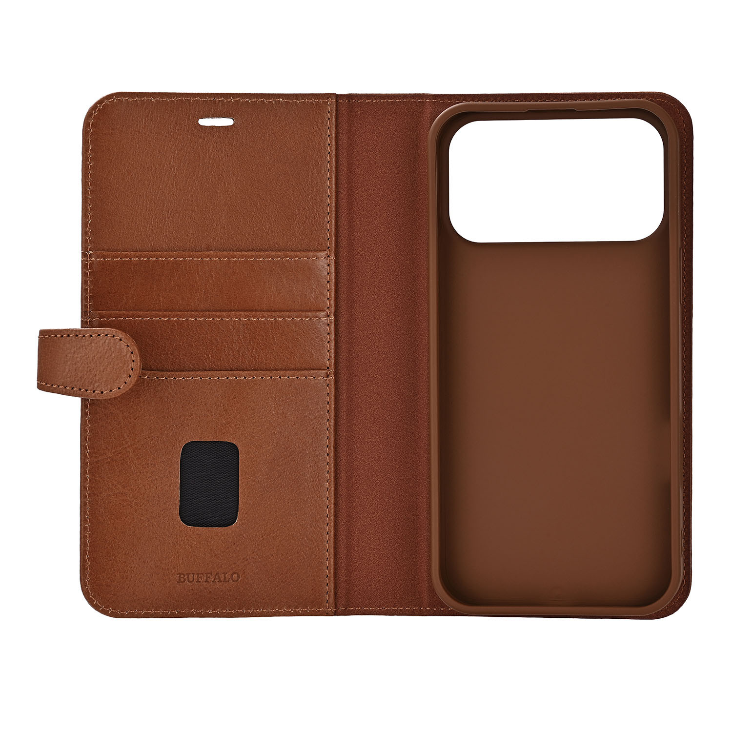 BUFFALO 2in1 Leather 3 card MagSeries iPhone 17 Pro Max Brown