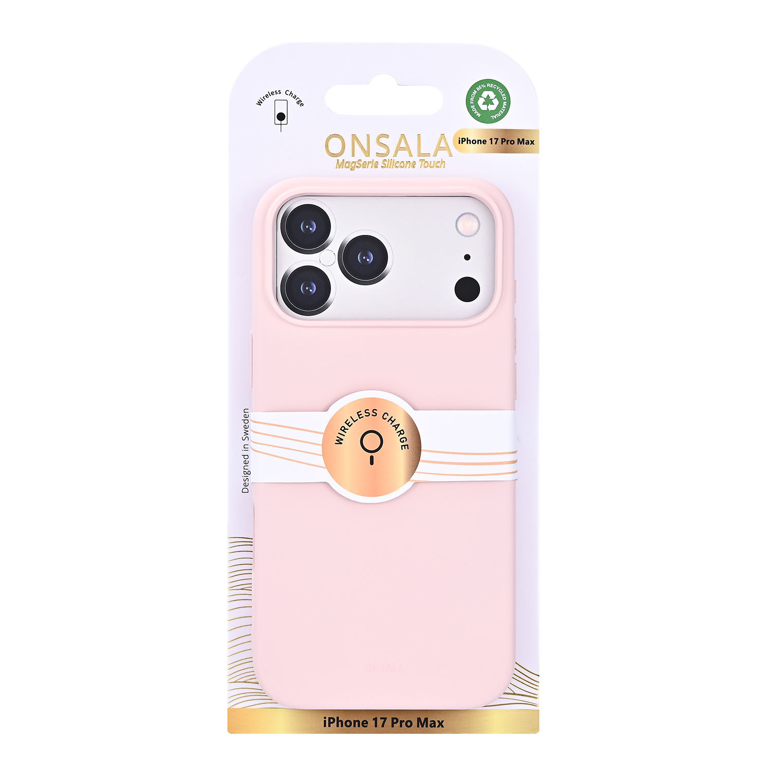 ONSALA Back Sil Touch Recycled MagSerie iPhone 17 Pro Max Chalk Pink