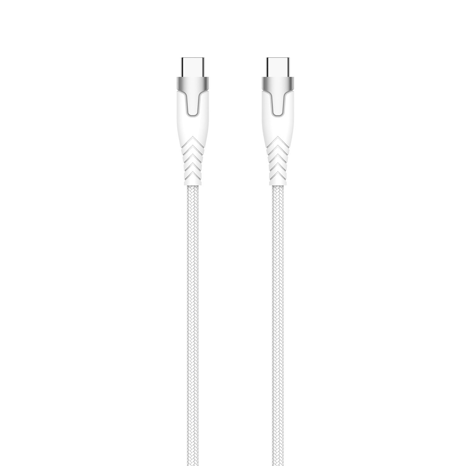 GEAR Kevlar cable PRO USB-C to USB-C 2.0 1.5m Kevlar cable with Metalhousing White