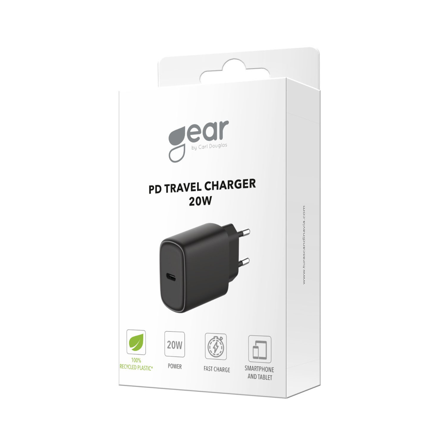 GEAR Charger 220V 1xUSB-C PD 20W Black