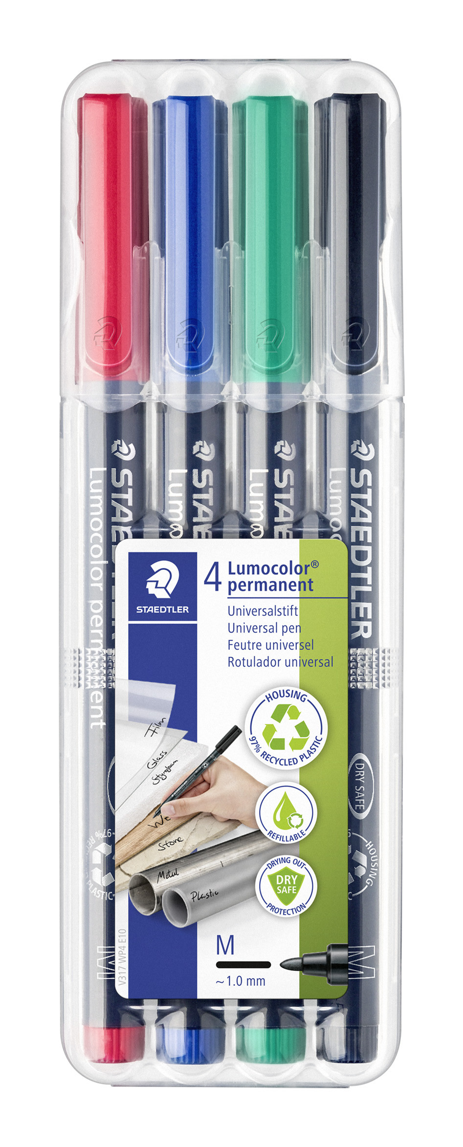 STAEDTLER Merkepenn Lumocolor Perm. 1.0mm assortert (4)