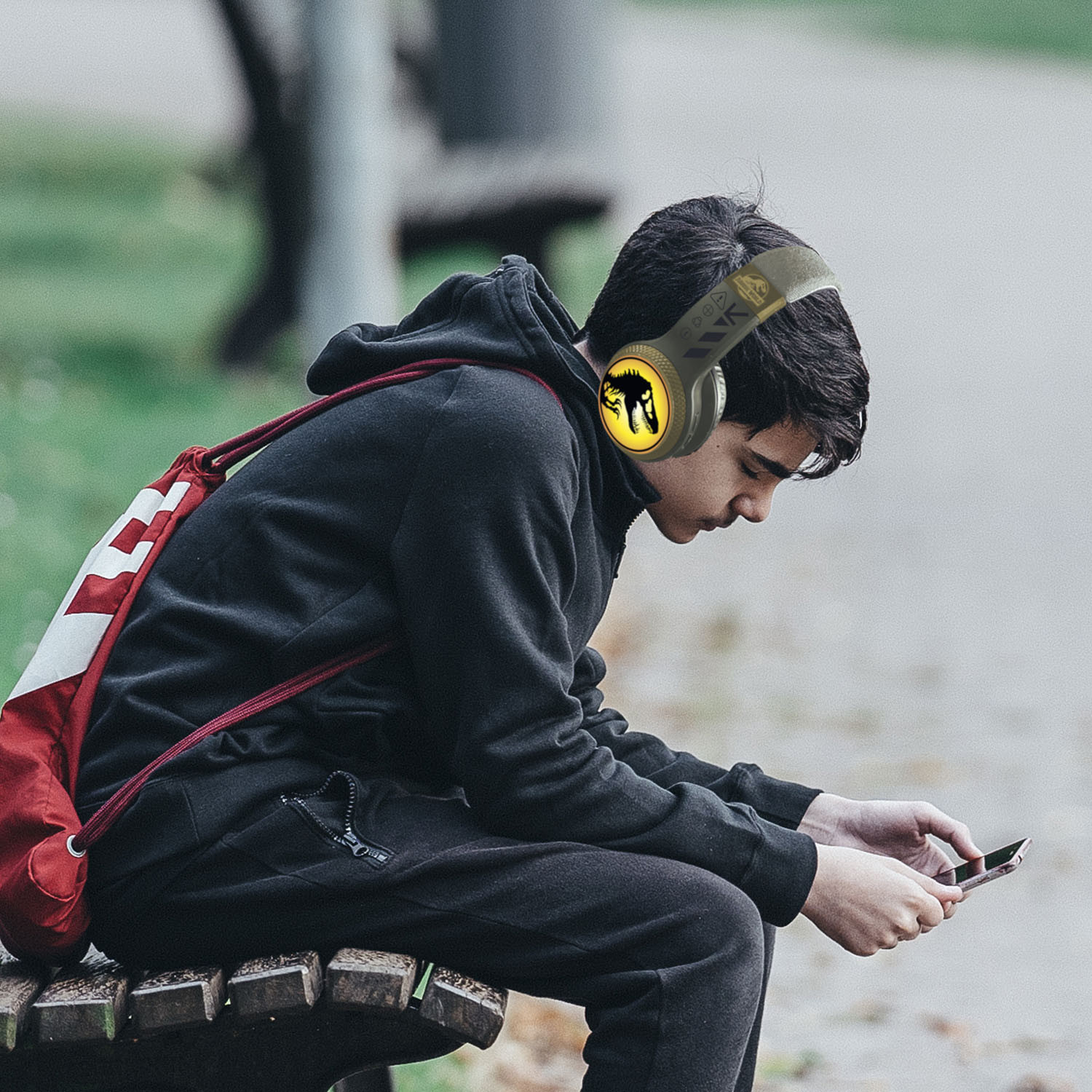 JURASSIC Headphone Wireless LED On-Ear T-Rex
