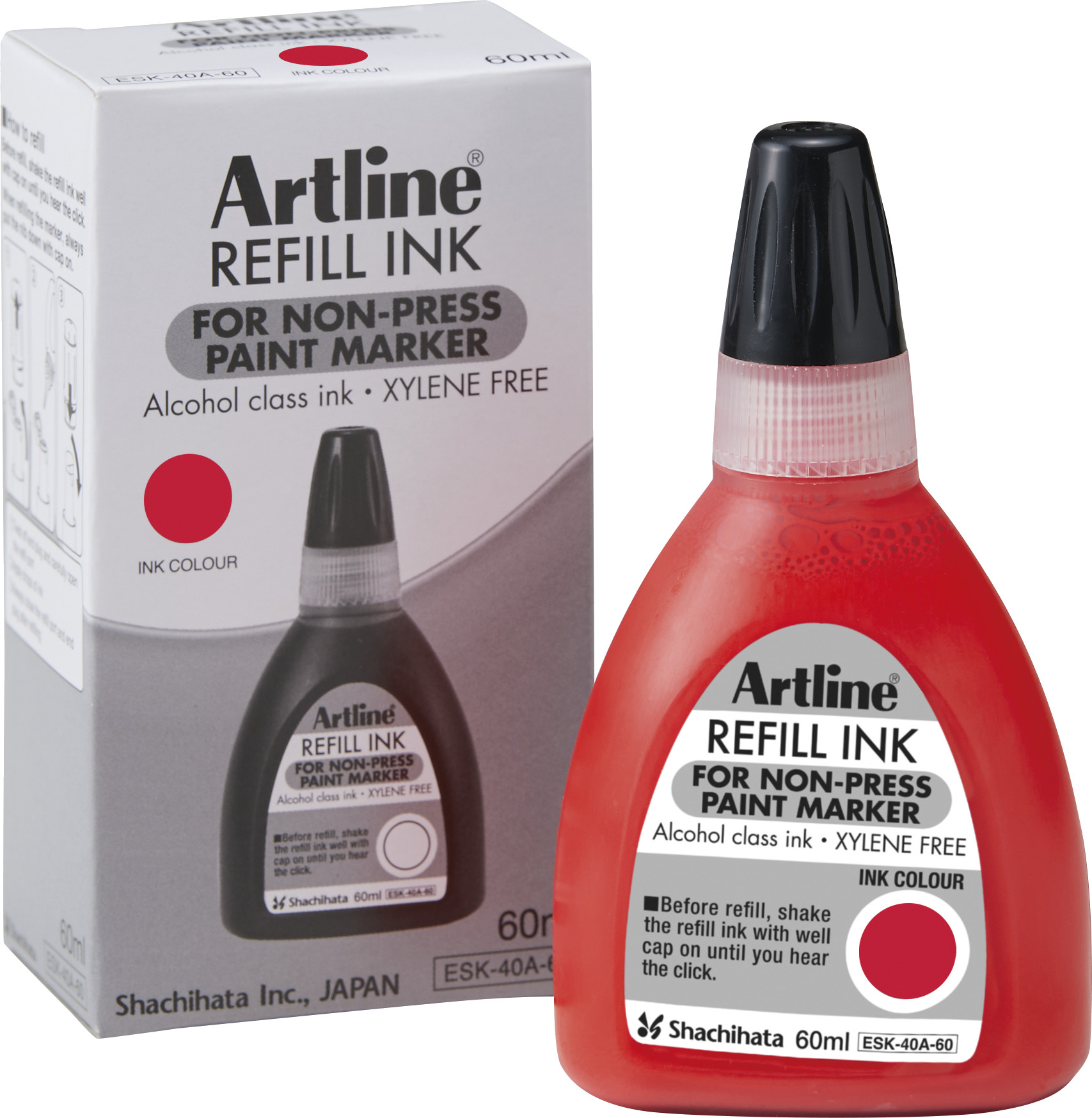 BildeArtline Non-press 437A refill ink 60ml Red