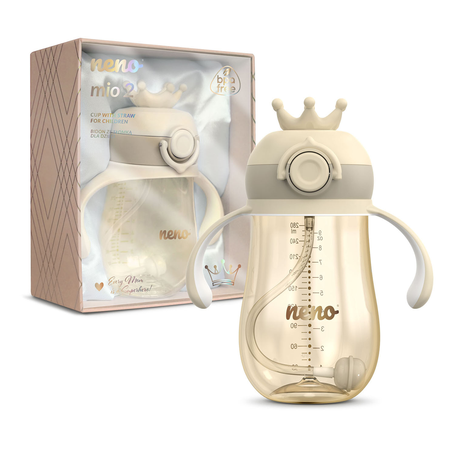 NENO Water Bottle MIO2 Cream 280ml
