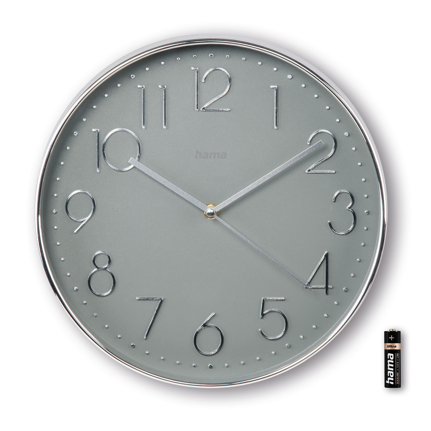 HAMA Corsica Wall Clock 30 cm Silver