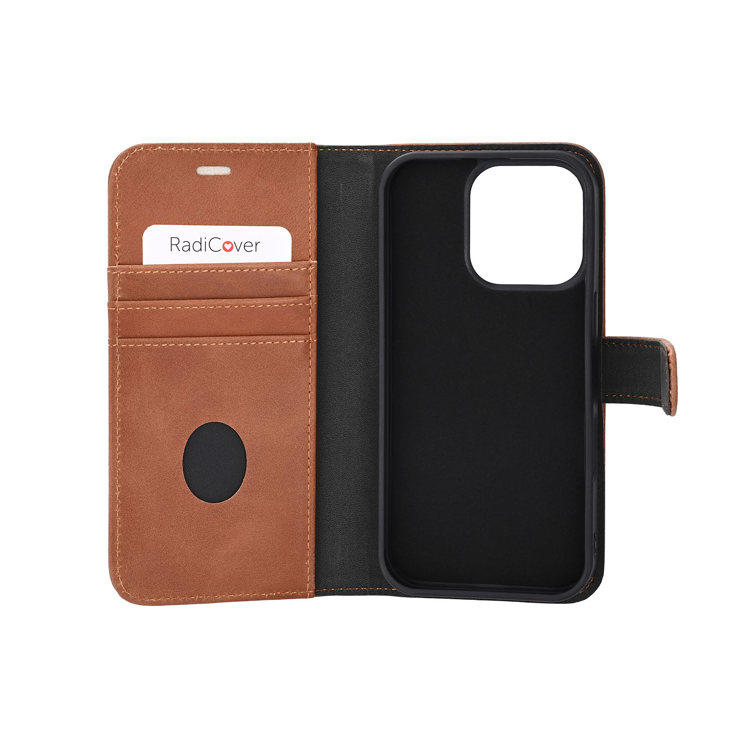 RADICOVER 2in1 Anti Radiation RFID 3 card MagS iPhone 16 Pro Brown Leather