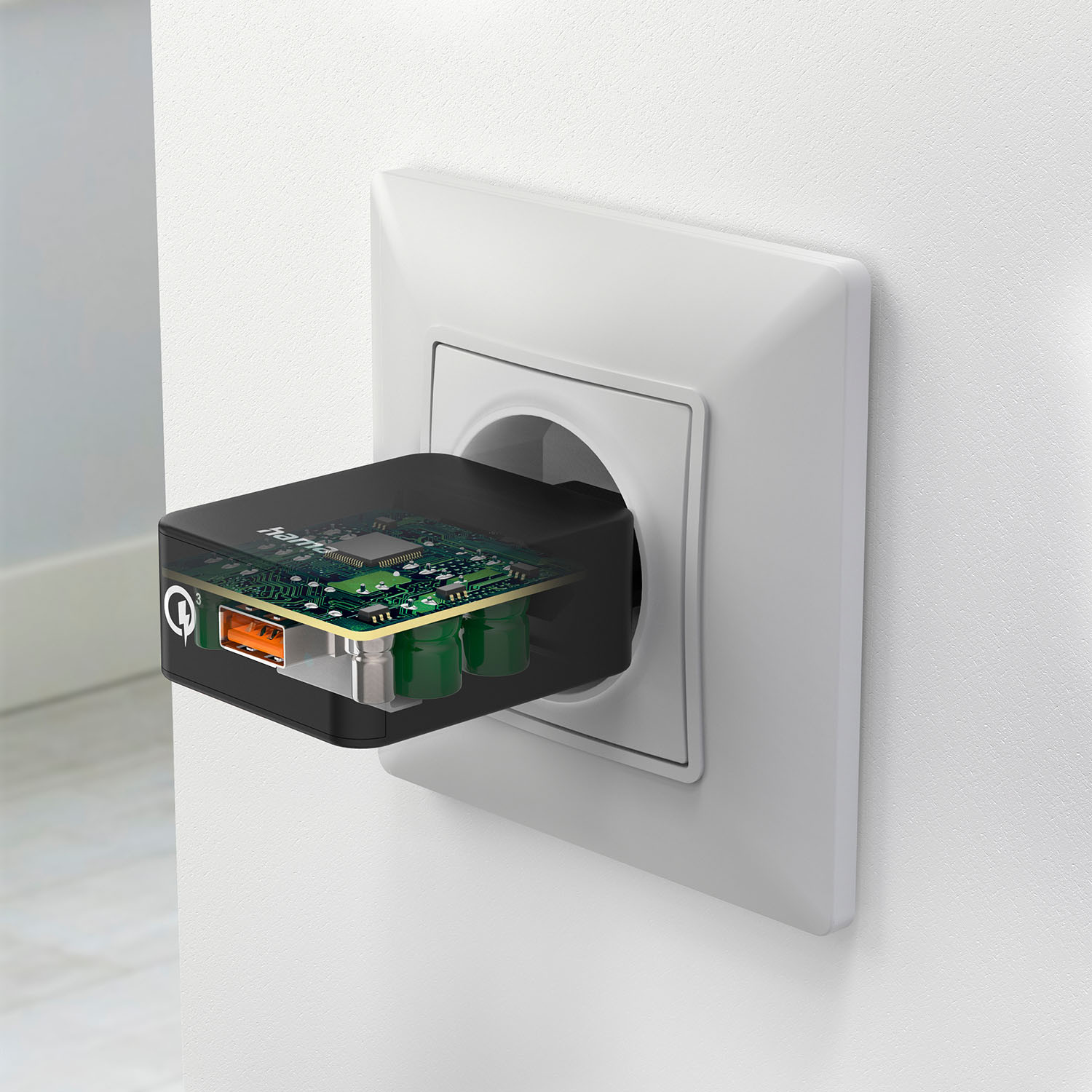 HAMA Fast Charger 1x USB-A Qualcomm 19.5W Black