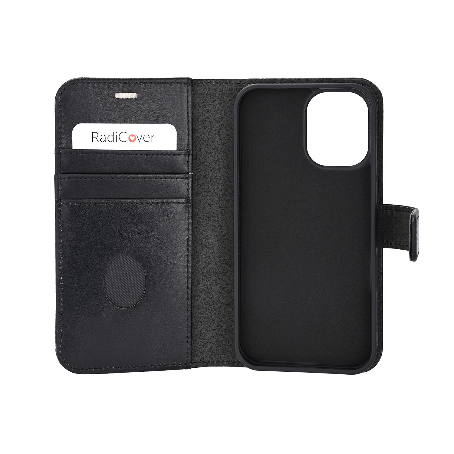 RADICOVER 2in1 Anti Radiation RFID 3 card MagS iPhone 16 Black Leather