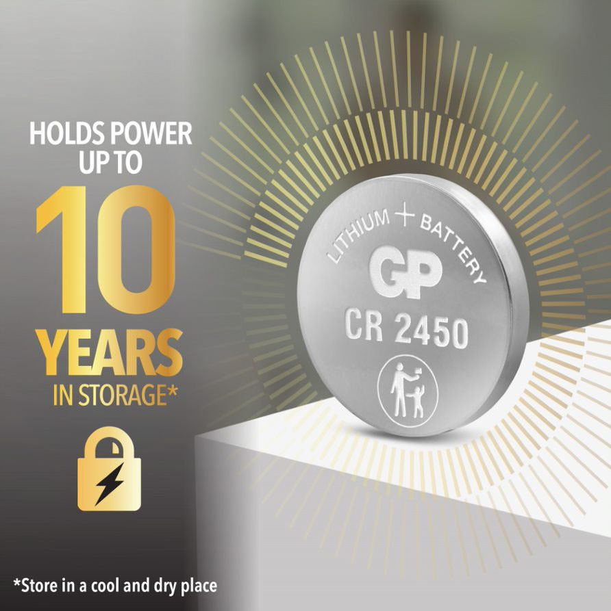 GP Lithium Coin Cell CR2450 2-pack