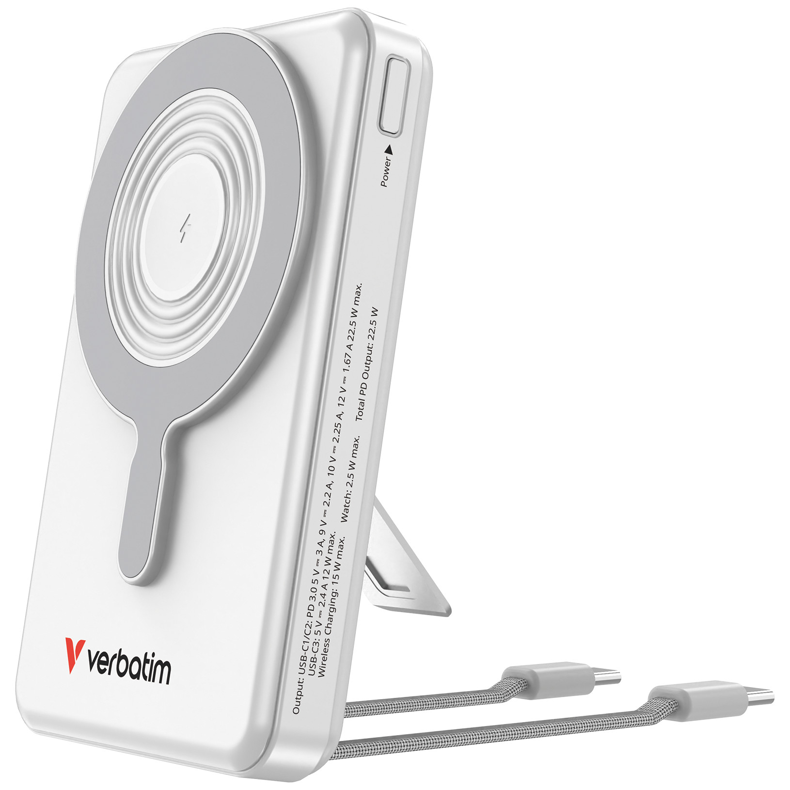 BildeVERBATIM Charge'n'Go 2C & Display PowerBank 10000 mAh Silver