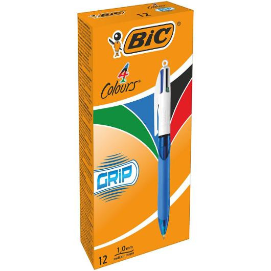 Kulepenn Bic 4 Farger M Grip (12 stk)