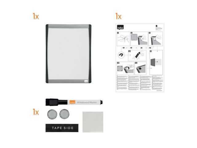 Whiteboard Buet ramme 28x21,5cm Hvit