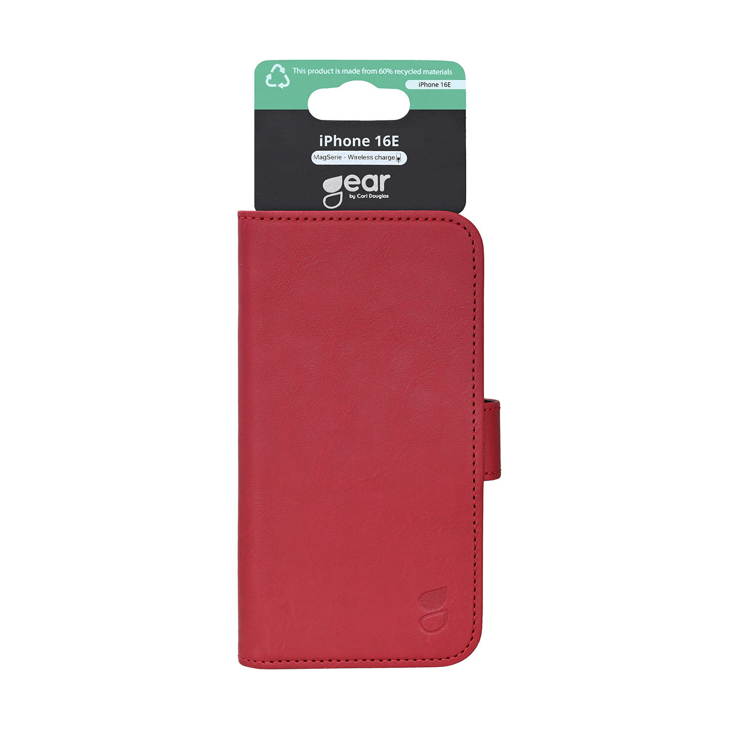 GEAR Classic 3 card Recycled MagSerie iPhone 16e Deep Red