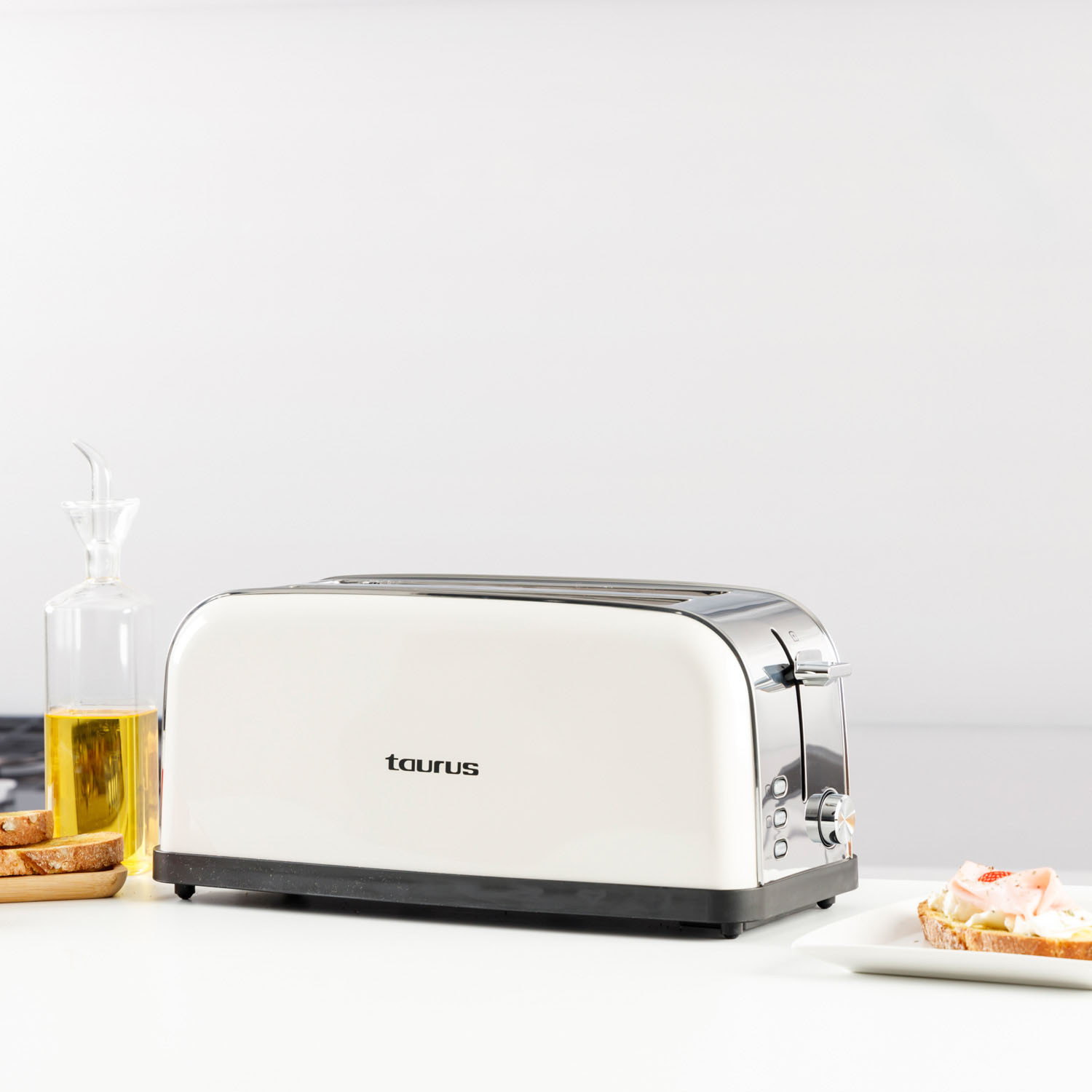 TAURUS Toaster Long Slot Vintage Cream