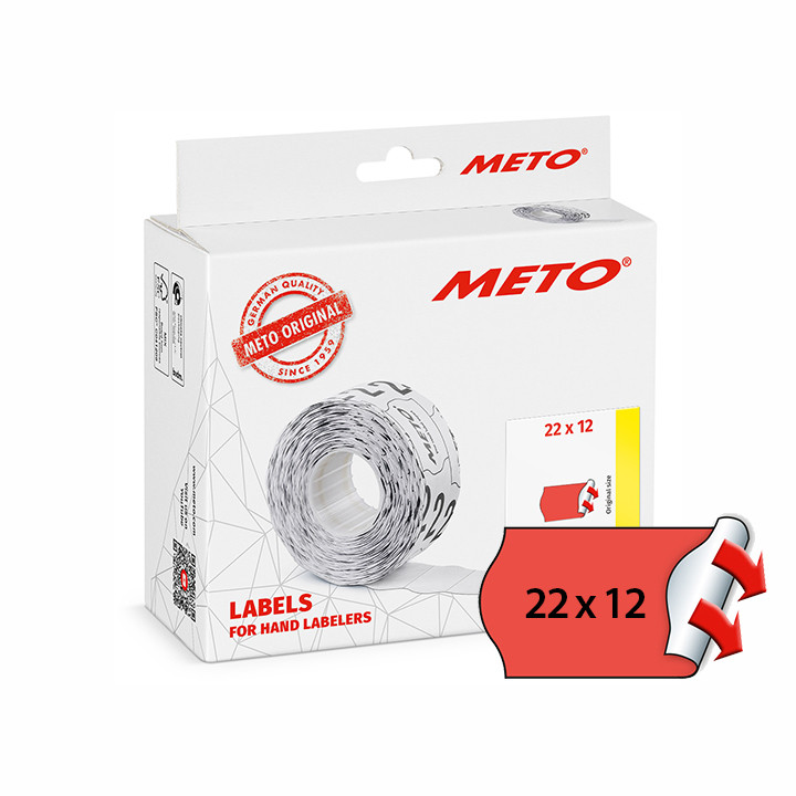 BildeMETO Etiket perm 22x12 neonrd (12rl/1000)