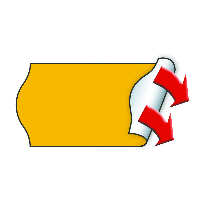 METO Etiket perm 26x12 neonoransje (12rl/1000)