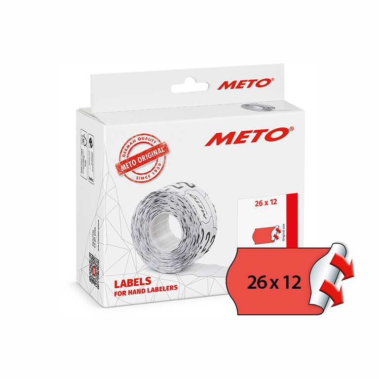 BildeMETO Etiket perm 26x12 neonrd (12rl/1000)